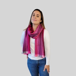Pink Alpaca Wool Scarf - Non-Scratchy Scarves - Wool Scarves - Soft and Warm Wrap, Neck warmer