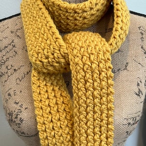 Soft Hand Knit Scarf in Beautiful Yellow/Mustard/Honey/Gold