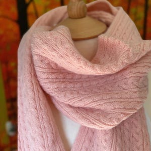 PINK cable knit scarf  super soft and super warm