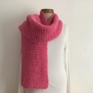 SCARF. 'Atmosphere'. Alpaca/ Merino wool blend . Soft. Airy . Lightweight. Pink...UK seller... Ready to ship...